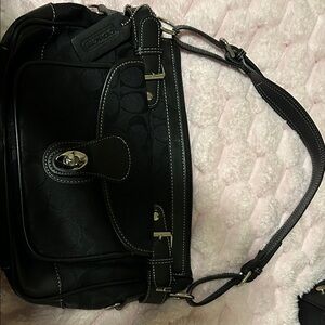 Coach Black Leather Shoulder Bag